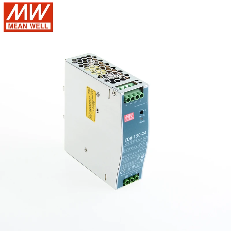MEAN WELL EDR 150 24 150W 24V DIN Rail импульсный источник питания 110V/220V AC to DC 6.5A промышленный блок