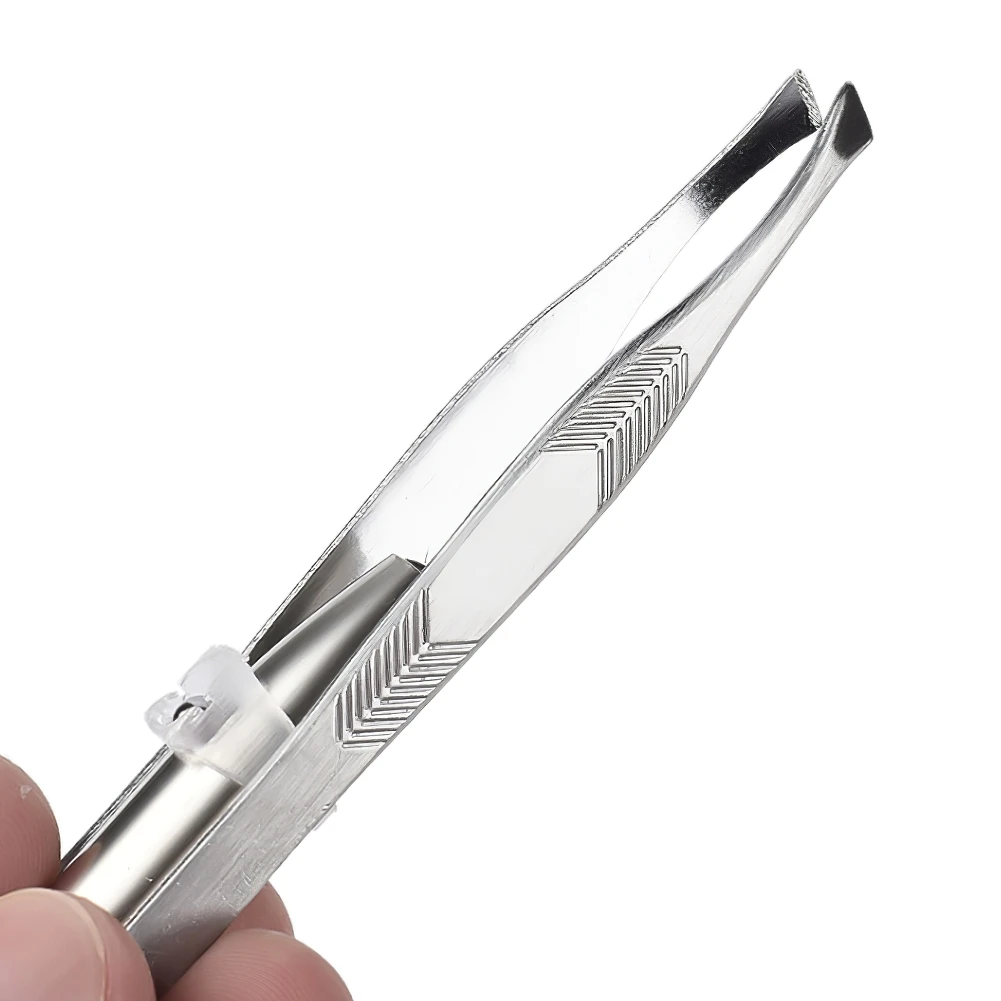 

Stainless Steel Eyebrow Tweezers Precision Tweezers With Light For Eyebrows Nose Lip Hair Removal Beauty Products For Women