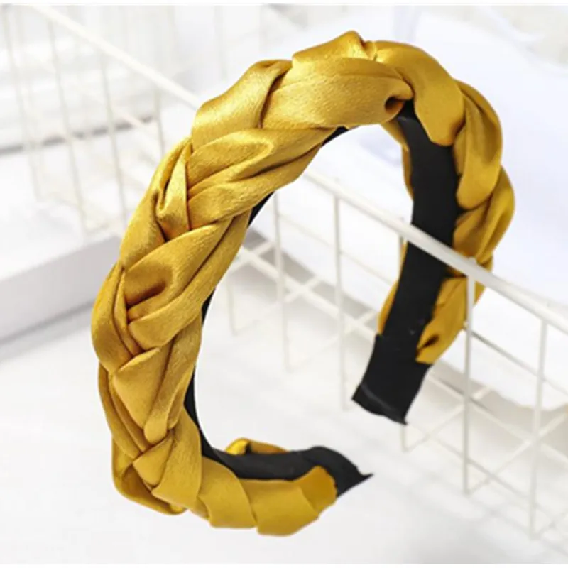 

Ободок для волос Однотонный женский, плетеная повязка на голову с декоративным орнаментом, повседневный аксессуар для волос