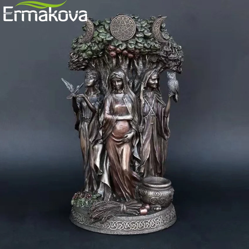 

Полимерная статуя ERMAKOVA 16 см греческая религия кельтская Тройная богиня скульптура для мамы и крона