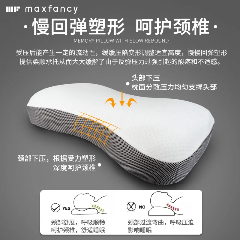 

PON Memory Foam Pillow With Washable Pillowcase Sleeping Pillows Side Sleeper Pillow For Neck Pain Orthopedic Pillow52*35*11cm