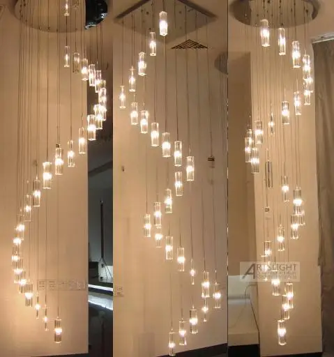 売却 Modern Spiral Crystal Stick Pendant Light 400*1500mm 25 Heads