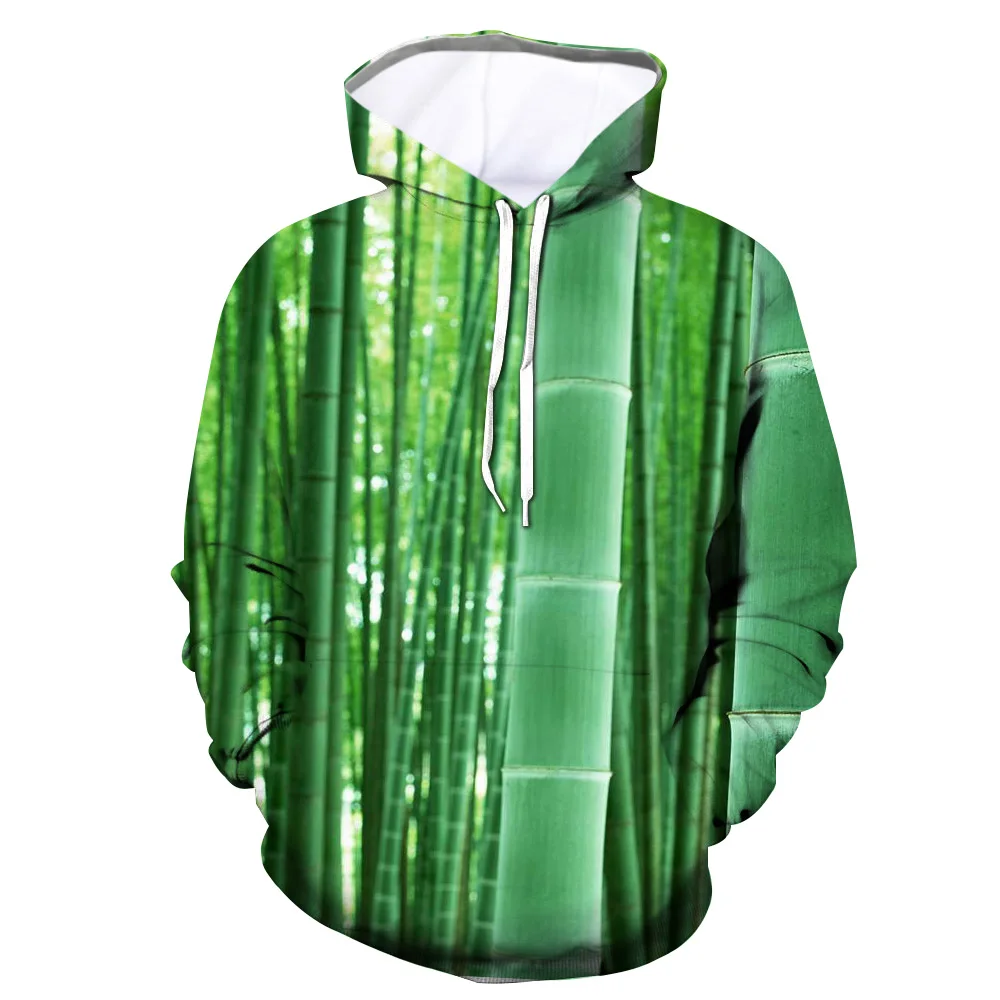 

The New 2020 High Quality Fashion 3D-Printed Green Bamboo Pattern Casual Hoodie For Men'S Fall Fashion Sport Hoodie Street Wear