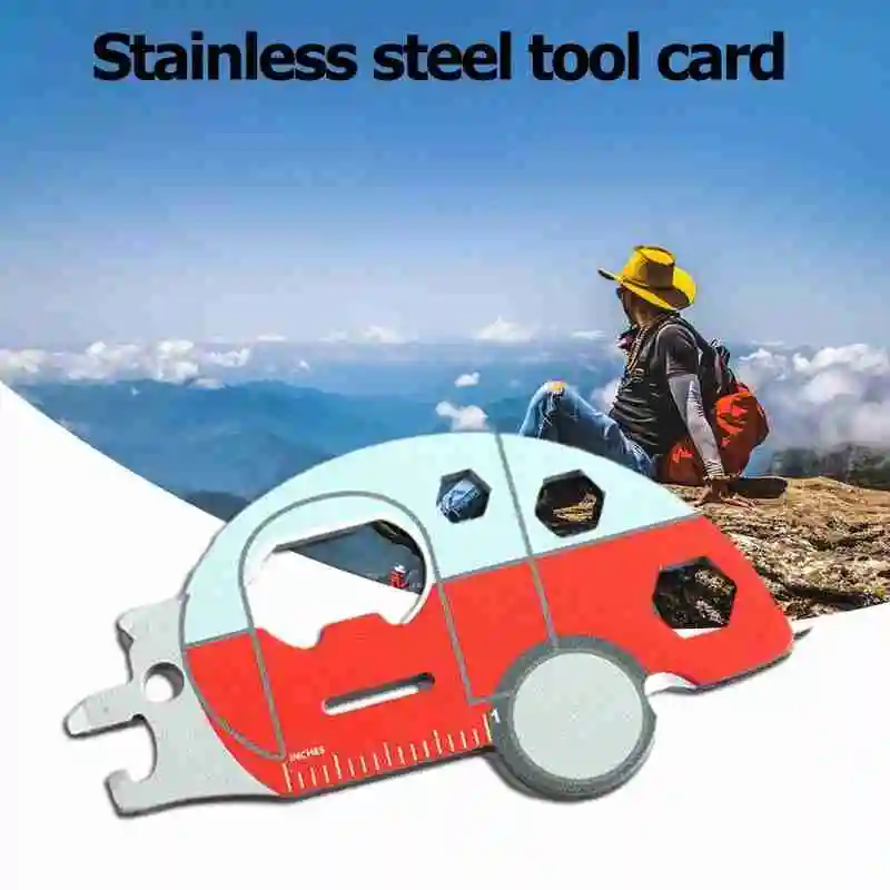 

Multifunction 1 Pcs Pocket Survival Tool EDC Tool Keychain Outdoor Flathead Screwdriver Crowbar Driver Bottle Opener Ruler Saw