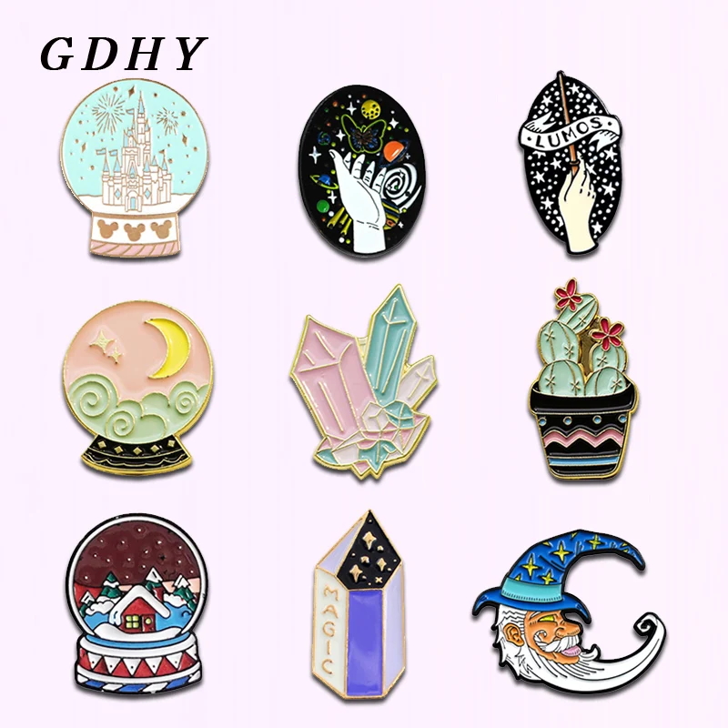 GDHY милые эмалевые булавки со сказочным изображением хрустальный шар волшебник
