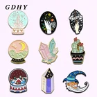 GDHY милые сказочные эмалевые булавки, хрустальный шар, волшебник, колдунья, ботаника, Горшечное растение, кактус, значок на лацкан, ювелирные изделия