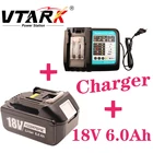 Аккумуляторная батарея для Makita, с зарядным устройством BL1860, 18 в, 6000 мАч, 18 в, 6ah, BL1840, BL1850, BL1830, BL1860B, LXT400