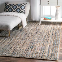 rugs natural home living room decorative hand woven denim and jute rugshandmade rustic looking area rugs