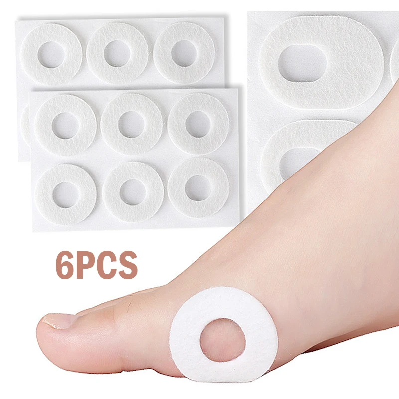 

6PCS/Sheet Callus Cushions Shoes Heel Pad Foam Round Toe Foot Corn Bunion Protectors Pads Eyelet Stickers 2 Types