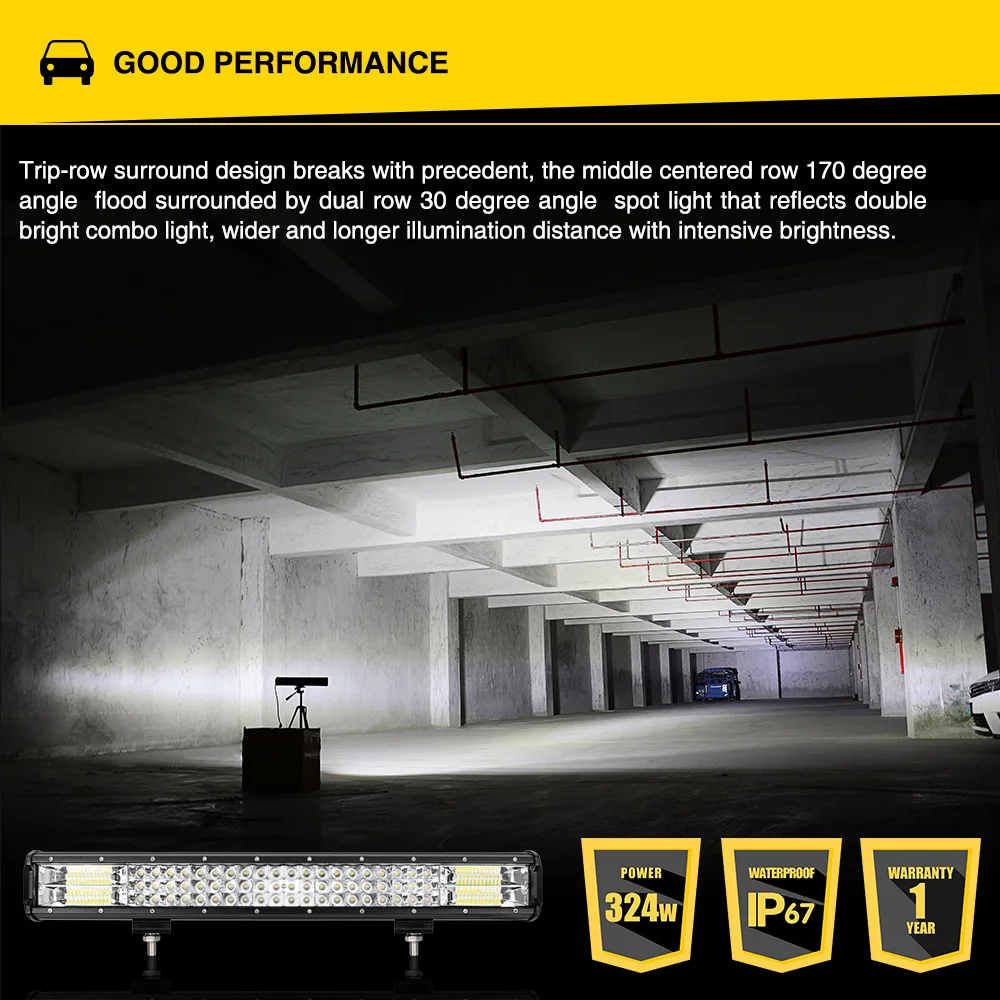 Противотуманный светодиодный Рабочий фонарь 12 В 24 10 дюймов 144 Вт комбинированный