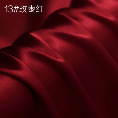 Шелк тутового шелкопряда креп атласная ткань для платья Cheongsam ширина 114 см одежда ткань для DIY шитья 90 чистый цвет горячая распродажа - Цвет: 13