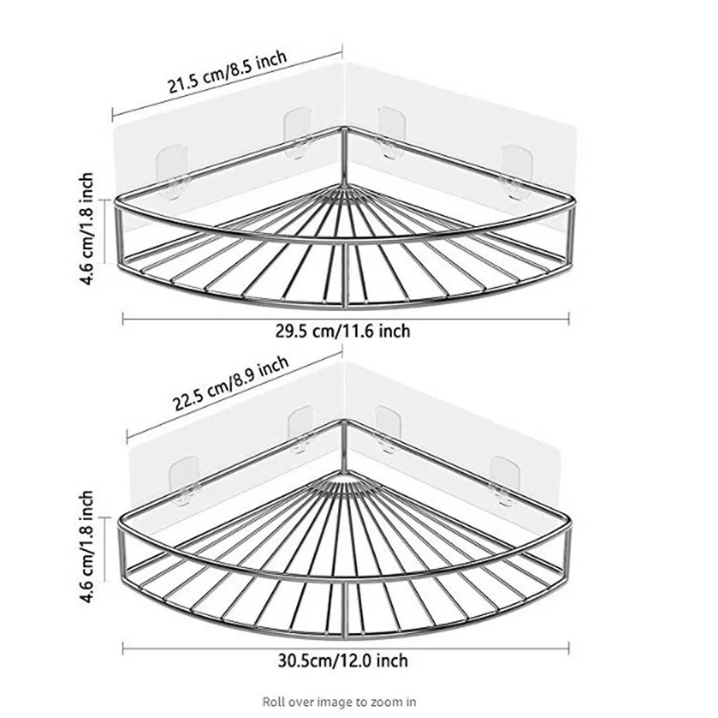 

Estante de esquina de acero inoxidable, estante de ducha adhesivo paraorganizador de almacenamiento montado en pared para cocina