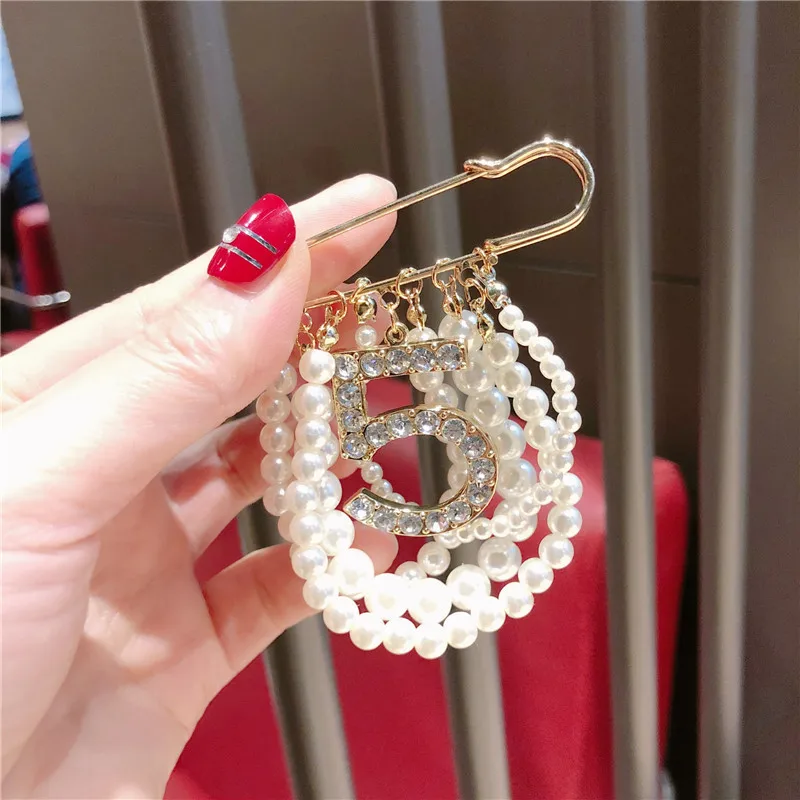 Перламутровые броши модные ювелирные изделия булавка на лацкане № 5 жемчужная брошь кисточка с цепочкой для