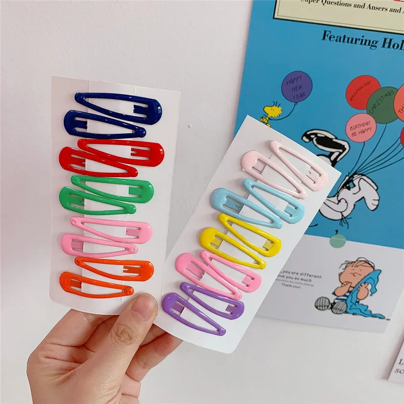 10 шт. заколка для волос карамельный цвет капля BB клип макароны Конфеты цветная