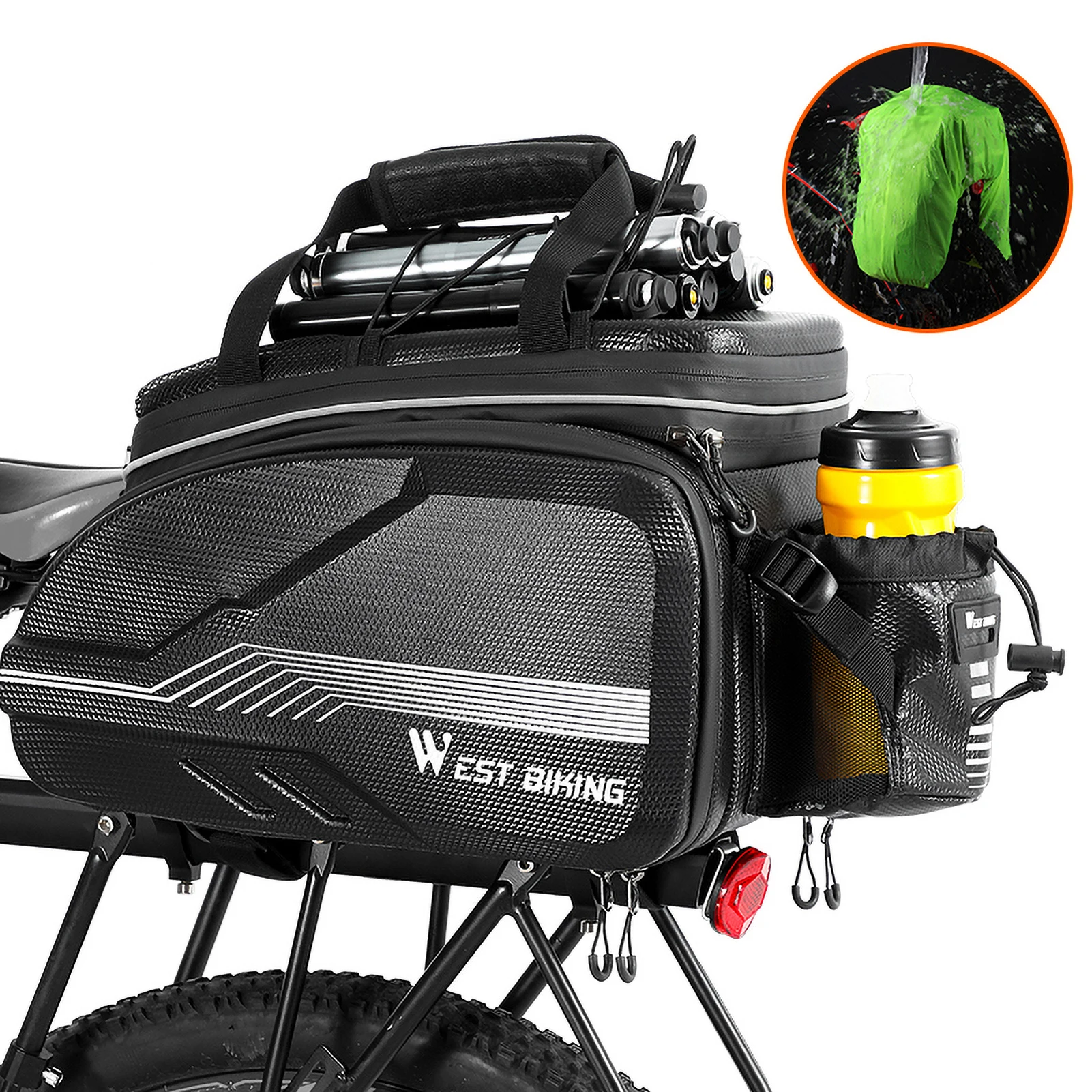 

WEST BIKING Bike Trunk Bag MTB Road Bicycle Bag Travel Luggage Carriers Saddle Seats Panniers Bag Cycling Rear Rack Bag 25-45L