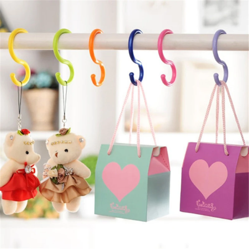 

Portable Hooks Multipurpose S-hook High Quality Hook Up Colorful Clothing Plastic Hook Up Fashion Durable Save Space Convenient