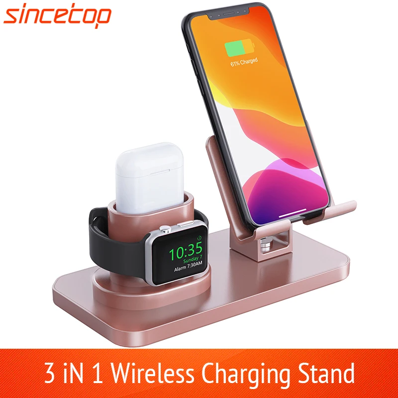 Зарядная док станция 3 в 1 держатель для телефона Apple Watch подставка iPhone 11pro/x/8/7/6SP/SE