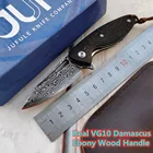 Ручка из Дамасского черного дерева, шарикоподшипник, складной нож для кемпинга, охоты, кухни