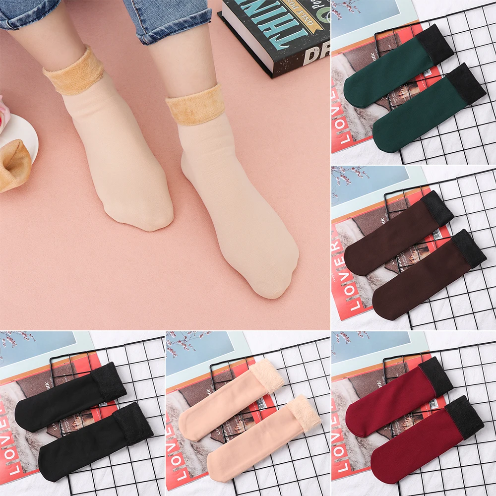 1 Pair Unisex Free Size Autumn Winter Velvet Snow Socks Home Floor Sleeping Warm Hosiery Casual Boots | Женская одежда