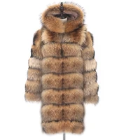 2021 new fashion brand real fur coat 100 natural fur jacket 90cm long female winter thick warm fox fur coat high quality fur