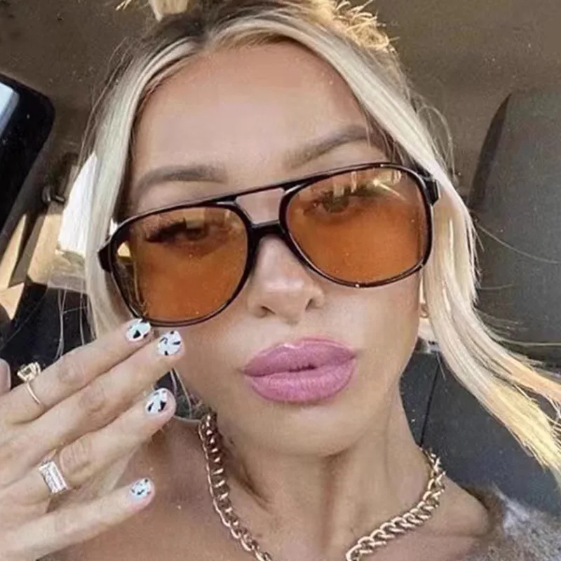 

Brand Designer Gradient Sunglasses 2021 New Oversized Square Women Sun Glasses Female Big Frame Colorful Shades Fpr Lady Oculos