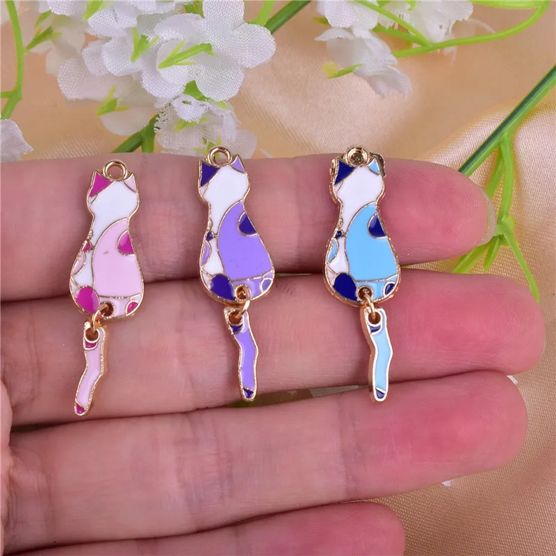 Металлические подвески в виде кота единорога лошади радуги звезды серьги