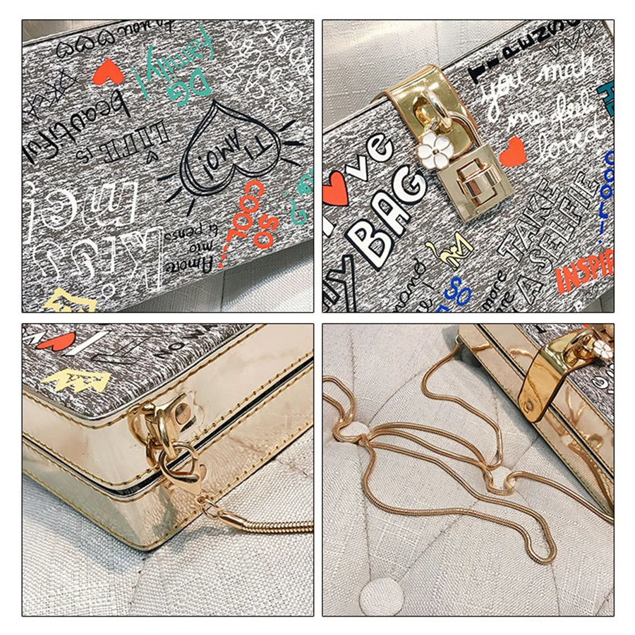 Популярная дизайнерская женская сумка в стиле граффити из искусственной кожи