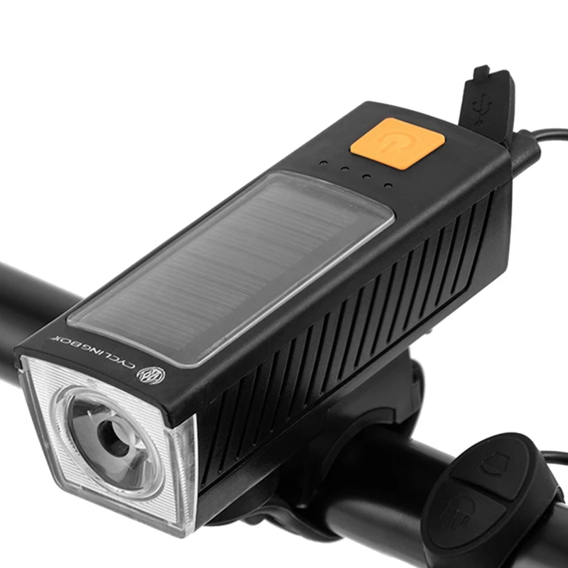 Велосипедный светодиодный фонарь на солнечной батарее 400 лм 1200 мАч | Спорт и