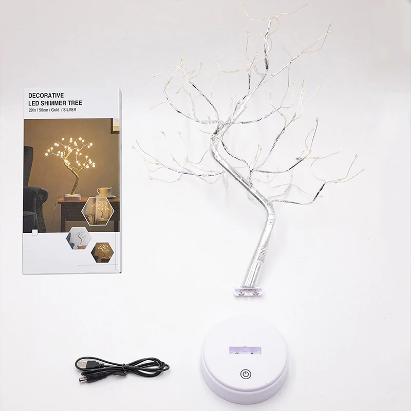 

LED desktop light mini Christmas tree battery box USB dual-purpose bedroom desk decoration fairy tale light holiday lighting
