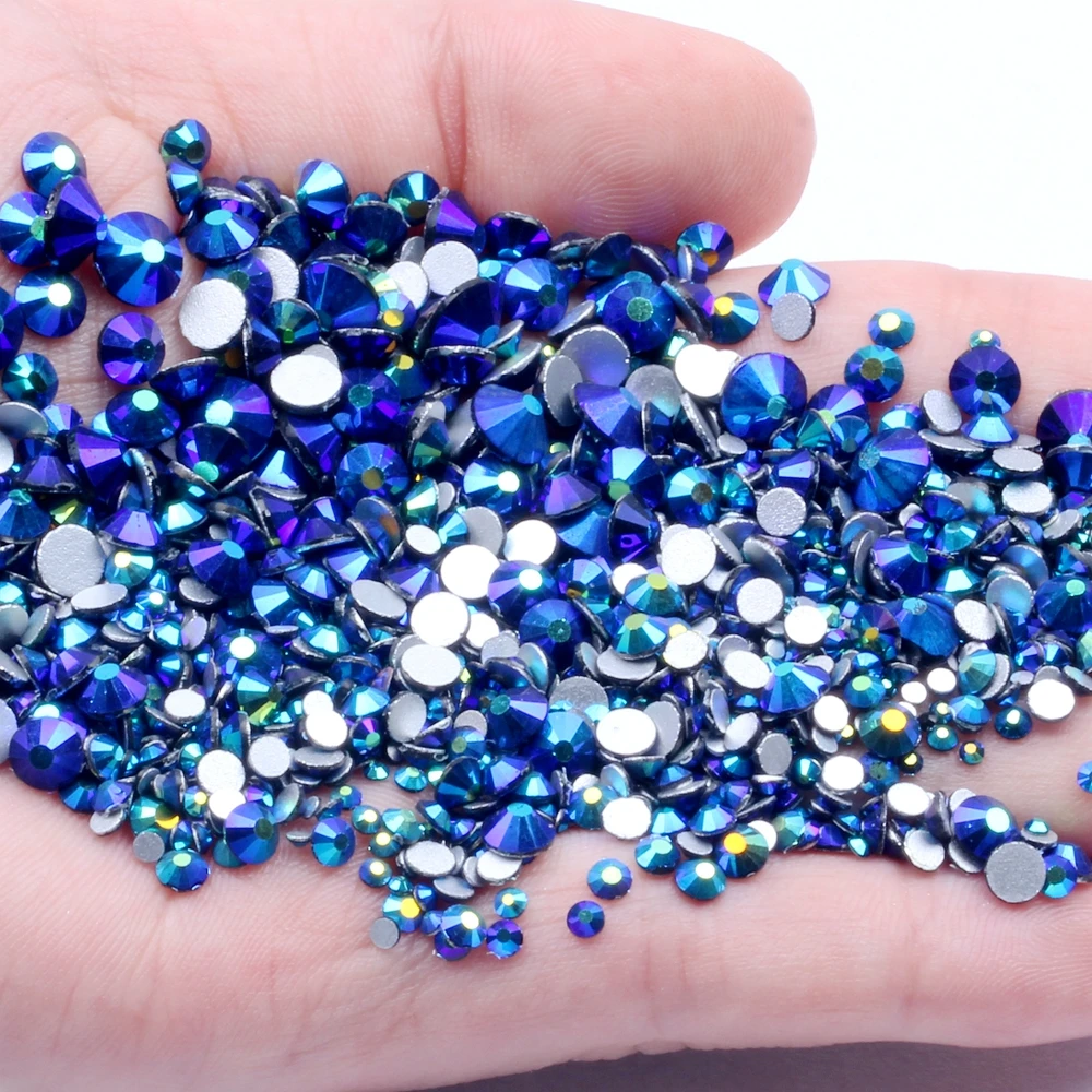 Черный/Джет AB не требующей горячей фиксации камней SS3 SS30 с украшением в виде