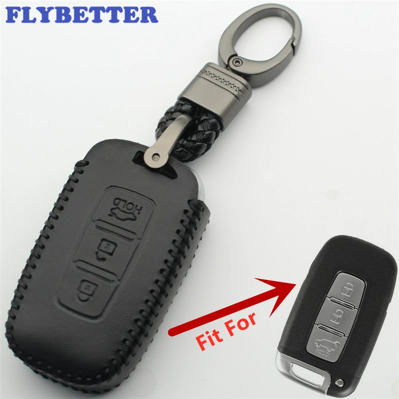 Смарт чехол FLYBETTER из натуральной кожи с 3 кнопками для Hyundai Sonata/Elantra/IX35 Kia