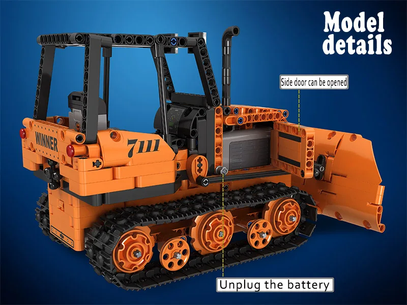 

Winner 7111 775pcs City Remote Control RC Engineering Bulldozer Electric Building Blocks Toys For Childrn