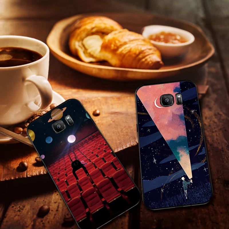Роскошный черный чехол для samsung A3 4 5 6 plus A8 9 A10 A20 30 A40 50 A60 A70 2017 M40 J6 Крышка мечта