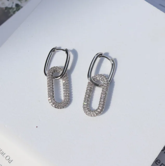 

D letter earrings diamond earrings retro brass earrings earrings 2021 new SP1054