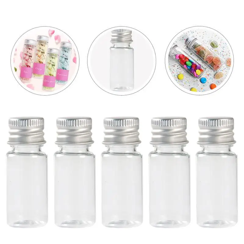 

5pcs Transparent Plastic Bottles Essential Oil Bottles Refillable Empty Bottles
