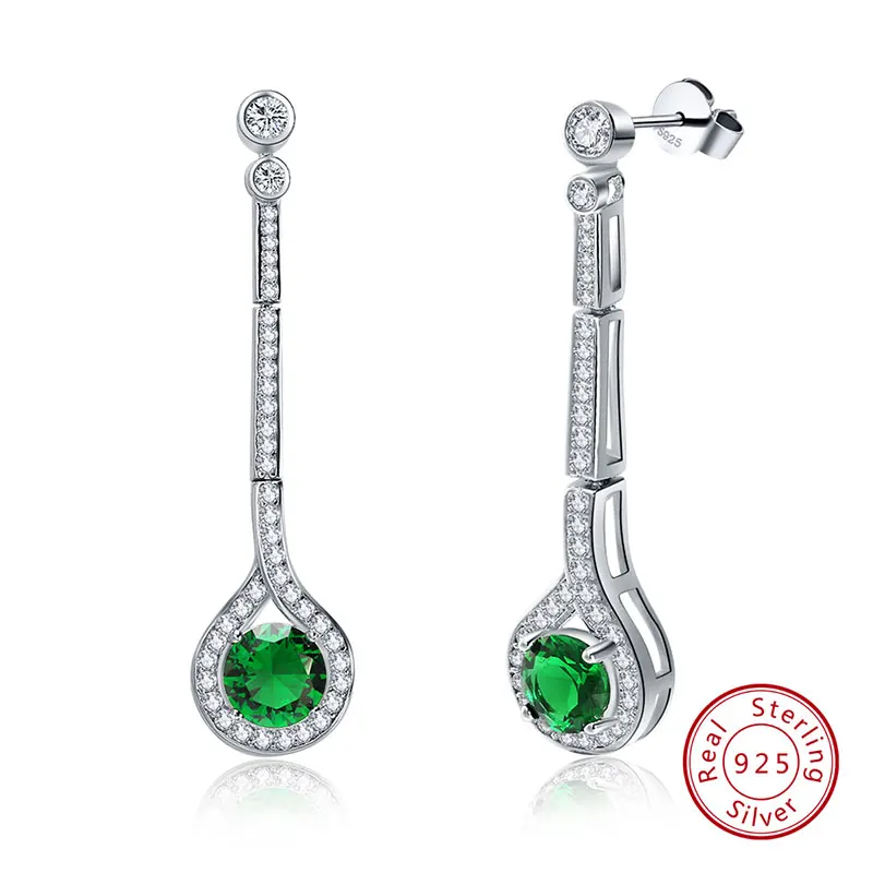 SE58 ORSA JEWELS женское серебряное ожерелье из натуральной 925 пробы, имитирующее круглый нано изумруд AAA Блестящий CZ кулон, Женские Ювелирные изделия VSN03 - Цвет камня: SE58