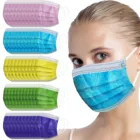 Одноразовая рельефная маска для взрослых, разноцветная дышащая ткань спанлейс, дышащая рельефная маска для лица, промышленная 3-слойная Ушная петля