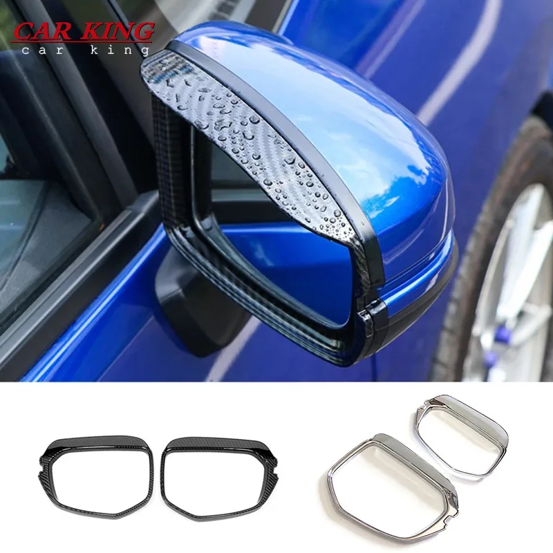 

ABS Carbon fiber Car rearview mirror block rain eyebrow Cover Trim styling Accessories 2PCS For Honda Civic 10th 2016 2017 2018