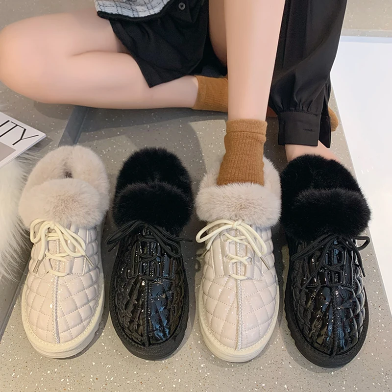 

Женские ботинки, женская низкая обувь, зимняя обувь, сапоги, женские плюшевые ботинки на плоской подошве, австралийские ботильоны средней д...