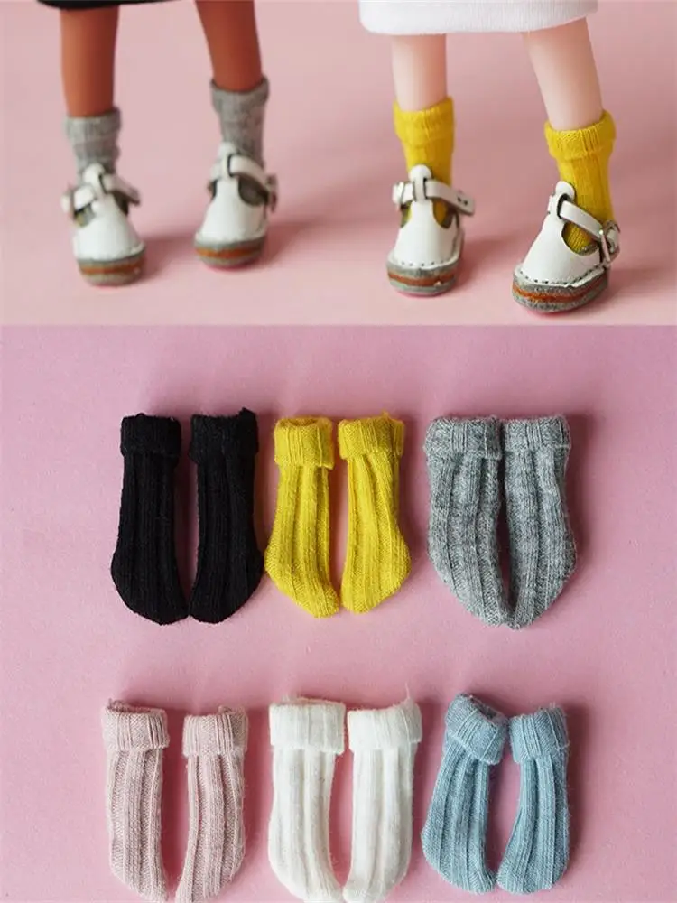 1 пара носков с нитками милые гибкие носки для кукол blyth 1/6 ob11 1/12 bjd аксессуары