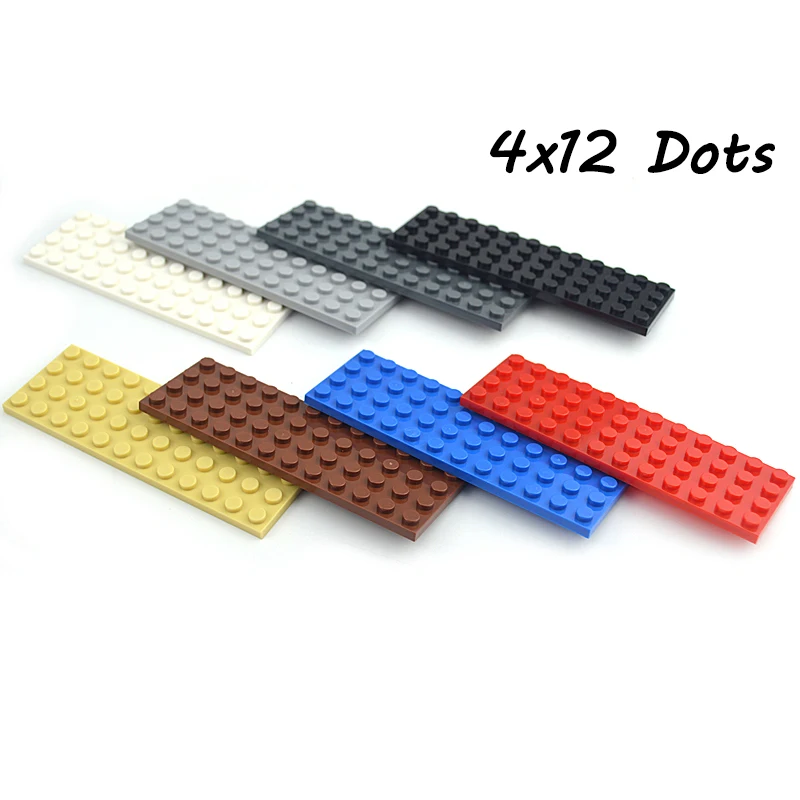 

10pcs DIY Building Blocks Figures Thin Bricks 4x12 Dots Educational Creative Size Compatible all brand Plastic Toys for Children