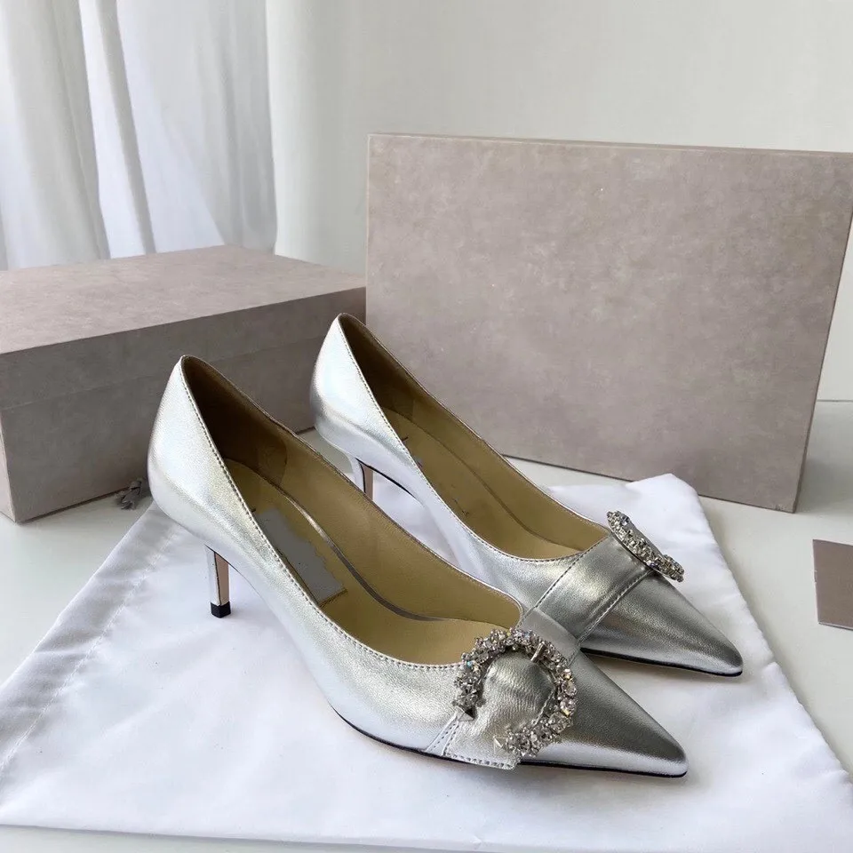 Женские туфли-лодочки на высоком каблуке с острым носком французском пряжкой со