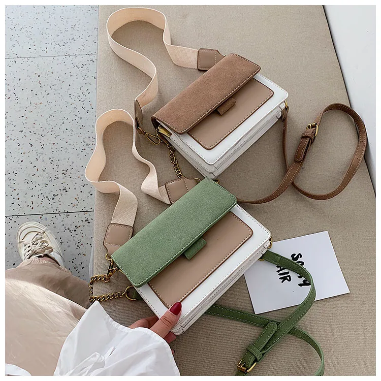 Роскошные маленькие женские сумки из нубука сумки-мессенджеры Лоскутные через