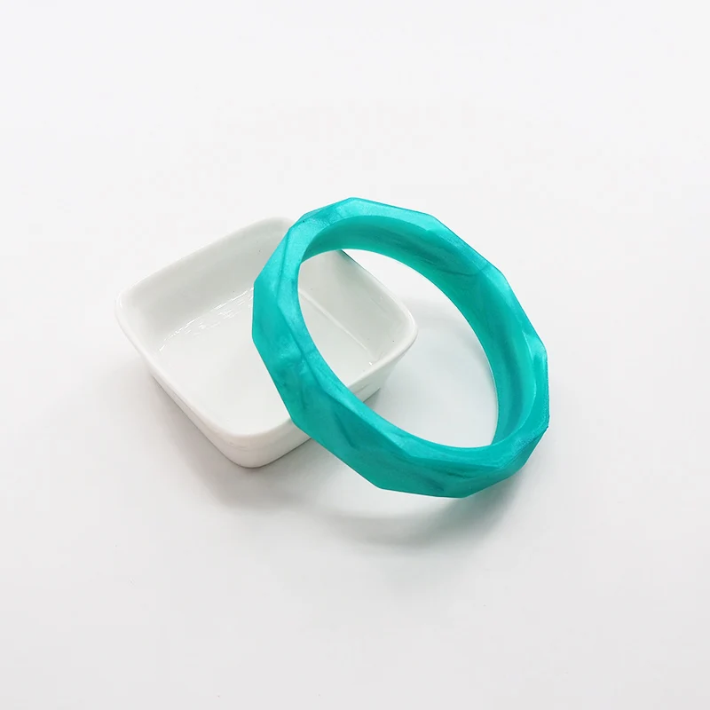 Turquoise Chenkai 10 шт. BPA Бесплатный DIY силиконовый Прорезыватель для зубов браслет детский браслет зубное кольцо для ребенка сенсорная соска Жевательная Подвеска для игрушки подарок - Цвет: Turquoise