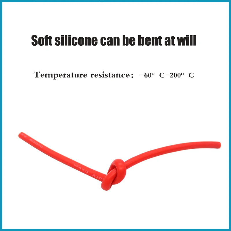 Силиконовый силикагелевый провод 1 м красный черный 6AWG 10AWG 12AWG