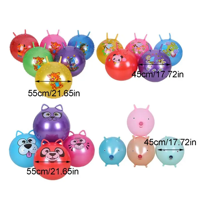 

1PC Baby Inflatable Jump Ball Cartoon Animal Print Hopper Bounce Outdoor Sports Toy Balls with Handle Kids Toy