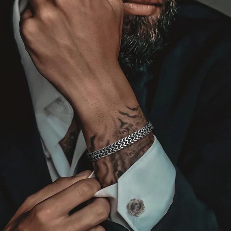 Мужской браслет из нержавеющей стали с изображением лисий хвост в городском