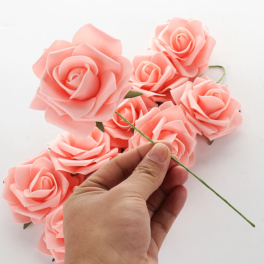 10 розы Букет искусственных роз цветы DIY ручной Свадебный букет невесты