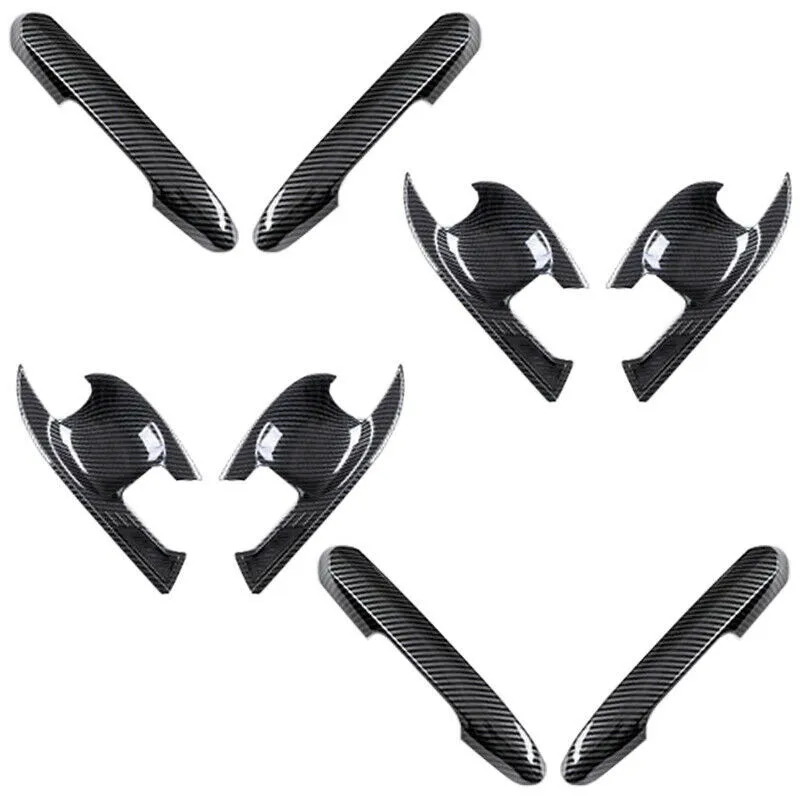 

Car Carbon Fiber Printed Car Exterior Door Handle Cover Door Bowl Moulding Trim For Toyota Highlander 2020-2021 Accessories