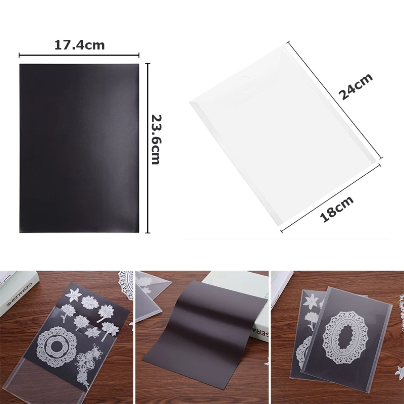 

23.6*17.4*0.05cm Rubber Soft Magnet Sheets 18*24cm Cutting Dies Storage Bag for DIY Dies Making Template Organizer Set 2021